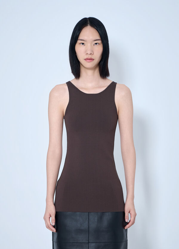 Toteme Classic Compact Knit Tank Brown tot0265034
